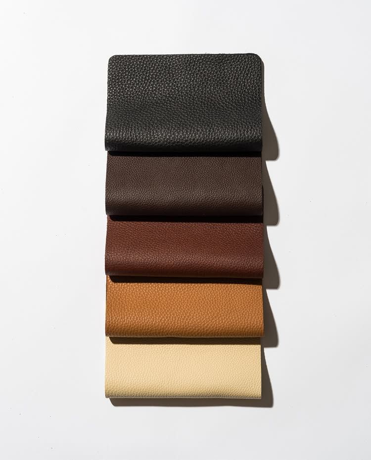 Full grain aniline leather samples for the Strata Chair N1