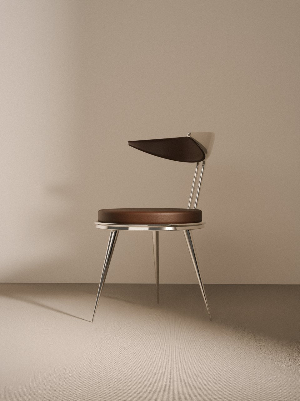 Der Stuhl Strata N1 in Leder Ristretto, Maison Vervé
